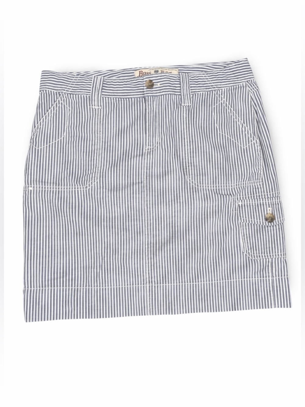 G.H. Bass & Co. Seersucker Stripe Cargo Mini Skirt
